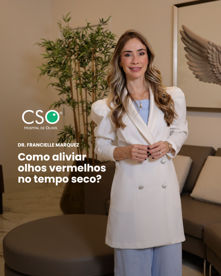 Como aliviar olhos vermelhos no tempo seco? Para aliviar esses sintomas, é importante manter-se bem hidratado, usar colírios lubrificantes (sempre com orientação médica) e evitar coçar os olhos, pois isso pode causar ainda mais irritação.