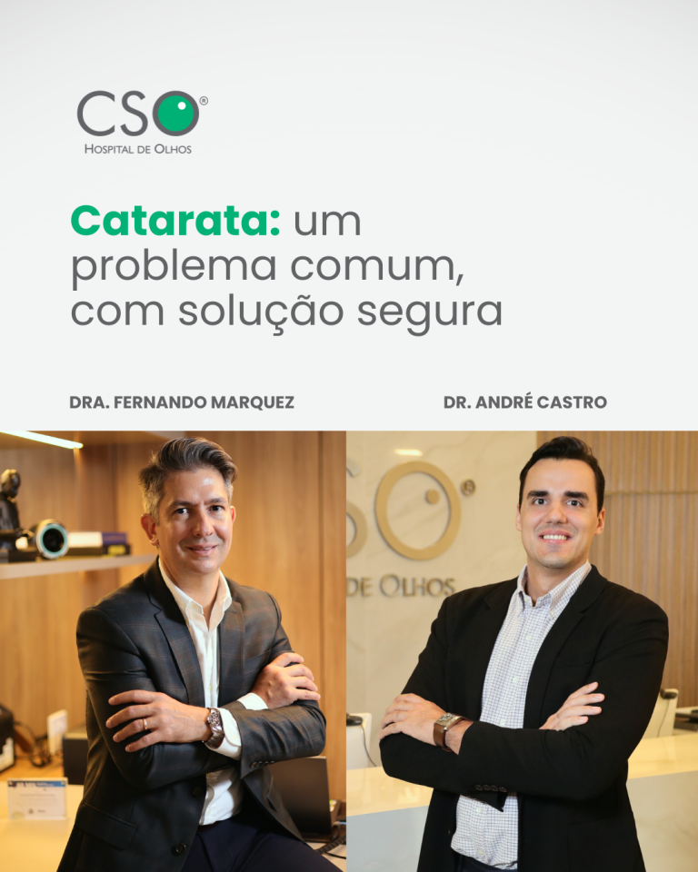 Catarata: um problema comum, com solução segura No CSO, realizamos a cirurgia com tecnologia avançada e equipe experiente, cuidando de cada etapa com atenção e responsabilidade.