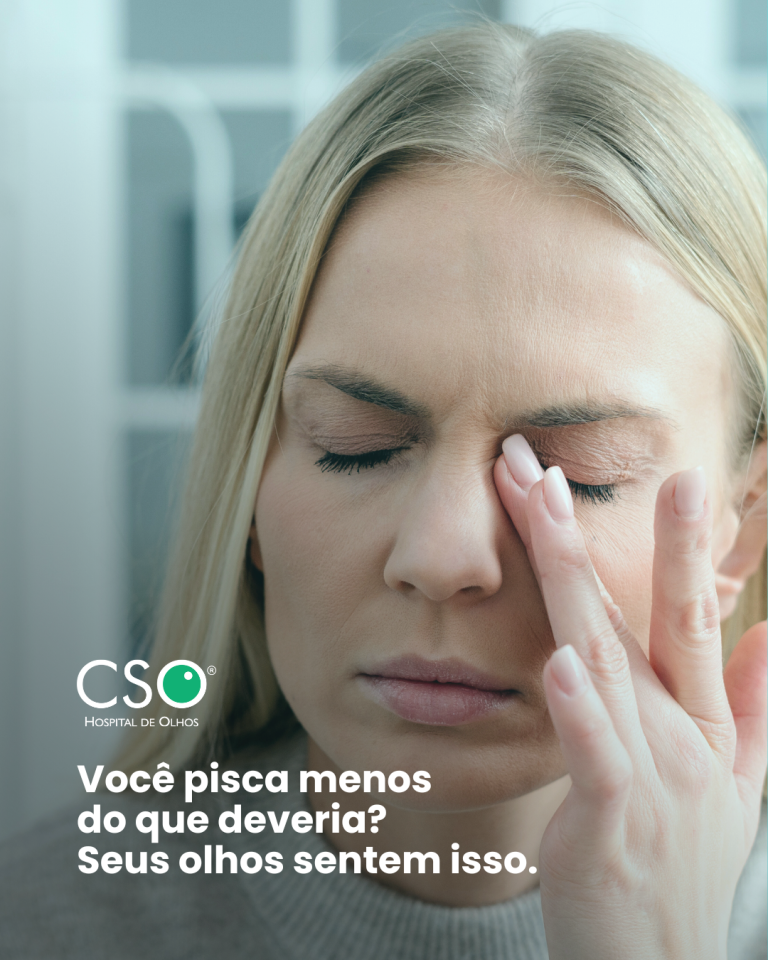 Você pisca menos do que deveria? Seus olhos sentem isso. Sabia que, quando usamos telas por muito tempo, piscamos até 60% menos do que o normal?