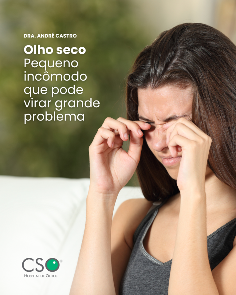 Olho seco: pequeno incômodo que pode virar grande problema. O olho seco é um problema cada vez mais frequente, causado pela baixa produção ou má qualidade das lágrimas.