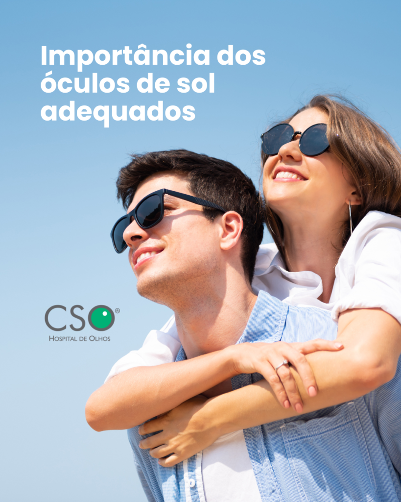 Importância dos óculos de sol adequados Com o aumento da exposição solar, o uso de óculos com proteção UV se torna indispensável para evitar danos ao cristalino e à retina.